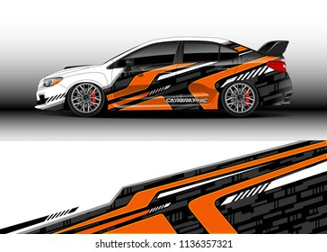 Car decal graphic vector, truck and cargo van wrap vinyl sticker. Graphic abstract stripe designs for branding, race and drift livery car