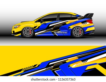 Car decal graphic vector, truck and cargo van wrap vinyl sticker. Graphic abstract stripe designs for branding, race and drift livery car