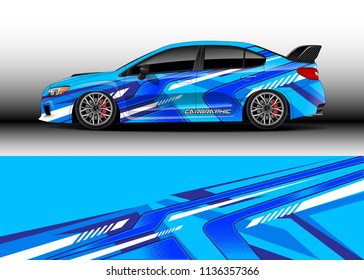 Car decal graphic vector, truck and cargo van wrap vinyl sticker. Graphic abstract stripe designs for branding, race and drift livery car