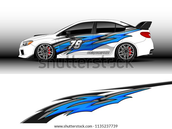 Car decal graphic vector, truck and cargo van wrap
vinyl sticker. Graphic abstract stripe designs for branding and
drift livery car