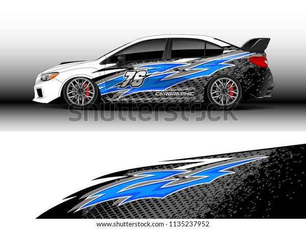 Car decal graphic vector, truck and cargo van wrap
vinyl sticker. Graphic abstract stripe designs for branding and
drift livery car