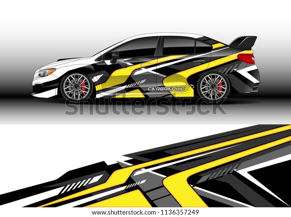 Car decal graphic vector, truck and cargo van wrap
vinyl sticker. Graphic abstract stripe designs for branding, race
and drift livery car