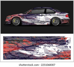 Car decal graphic vector, vinyl vehicle wrap sticker design