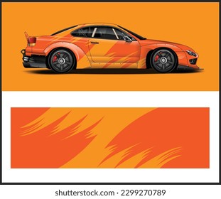 Car decal graphic vector, vinyl vehicle wrap sticker design