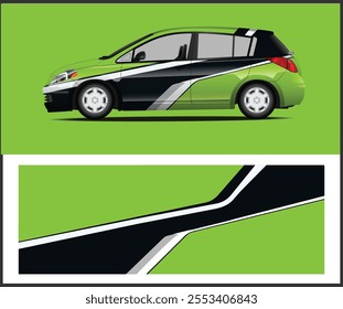 Car decal graphic vector, vinyl vehicle car wrap design