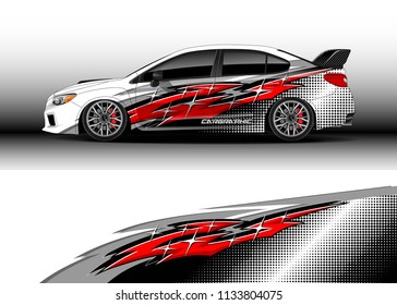 Car decal graphic vector, wrap vinyl sticker. Graphic abstract stripe designs for race and  drift livery car