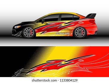 Car decal graphic vector, wrap vinyl sticker. Graphic abstract stripe designs for race and  drift livery car