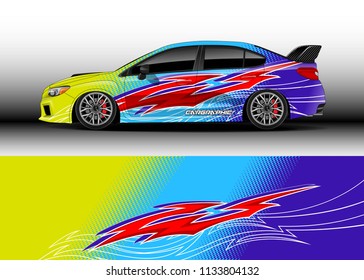 Car decal graphic vector, wrap vinyl sticker. Graphic abstract stripe designs for race and  drift livery car