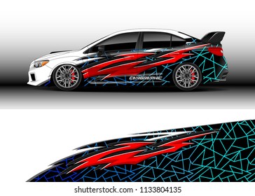 Car decal graphic vector, wrap vinyl sticker. Graphic abstract stripe designs for race and  drift livery car