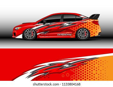 Car decal graphic vector, wrap vinyl sticker. Graphic abstract stripe designs for race and  drift livery car