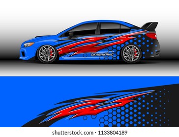 Car decal graphic vector, wrap vinyl sticker. Graphic abstract stripe designs for race and  drift livery car
