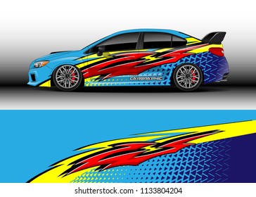 Car decal graphic vector, wrap vinyl sticker. Graphic abstract stripe designs for race and  drift livery car