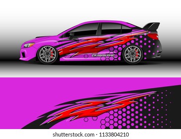 Car decal graphic vector, wrap vinyl sticker. Graphic abstract stripe designs for race and  drift livery car