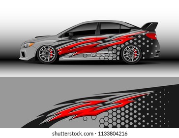 Car decal graphic vector, wrap vinyl sticker. Graphic abstract stripe designs for race and  drift livery car