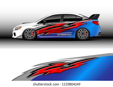 Car decal graphic vector, wrap vinyl sticker. Graphic abstract stripe designs for race and  drift livery car