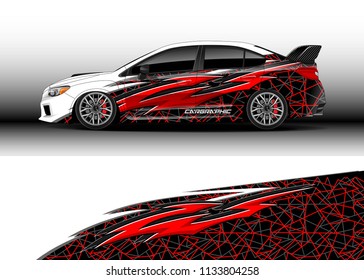 Car decal graphic vector, wrap vinyl sticker. Graphic abstract stripe designs for race and  drift livery car