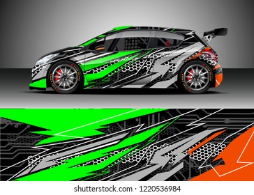 Car decal graphic vector, wrap vinyl sticker. Graphic abstract stripe designs for Racing vehicles.