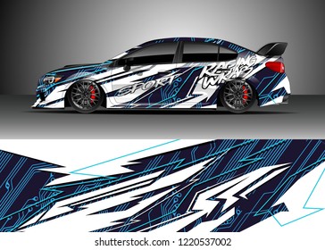 Car decal graphic vector, wrap vinyl sticker. Graphic abstract stripe designs for Racing vehicles.