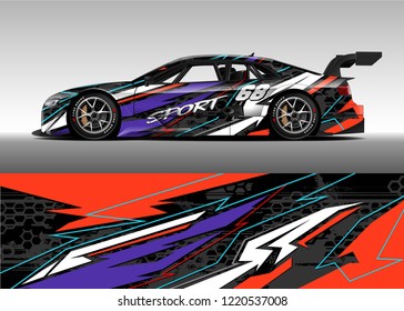 Car decal graphic vector, wrap vinyl sticker. Graphic abstract stripe designs for Racing vehicles.