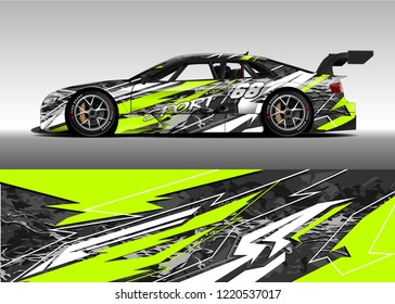 Car decal graphic vector, wrap vinyl sticker. Graphic abstract stripe designs for Racing vehicles.