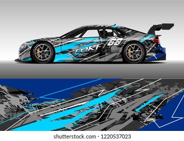 Car decal graphic vector, wrap vinyl sticker. Graphic abstract stripe designs for Racing vehicles.