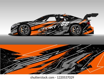 Car decal graphic vector, wrap vinyl sticker. Graphic abstract stripe designs for Racing vehicles.