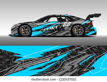 Car decal graphic vector, wrap vinyl sticker. Graphic abstract stripe designs for Racing vehicles.