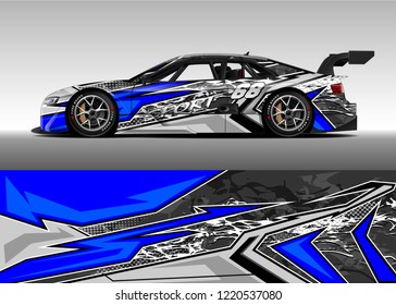 Car decal graphic vector, wrap vinyl sticker. Graphic abstract stripe designs for Racing vehicles.