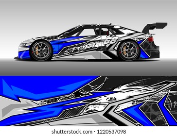 Automobil-decal-Grafik-Vektorgrafik, Packung Vinyl-Aufkleber. Grafische abstrakte Streifen-Designs für Rennfahrzeuge.