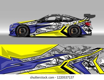 Car decal graphic vector, wrap vinyl sticker. Graphic abstract stripe designs for Racing vehicles.