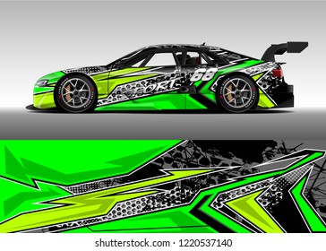 Car decal graphic vector, wrap vinyl sticker. Graphic abstract stripe designs for Racing vehicles.