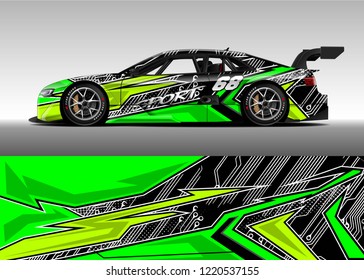 Car decal graphic vector, wrap vinyl sticker. Graphic abstract stripe designs for Racing vehicles.