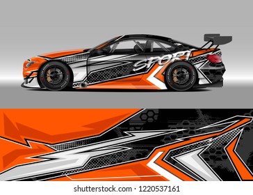 Car decal graphic vector, wrap vinyl sticker. Graphic abstract stripe designs for Racing vehicles.