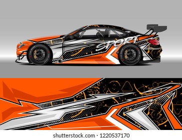 Car decal graphic vector, wrap vinyl sticker. Graphic abstract stripe designs for Racing vehicles.