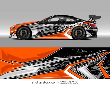Car decal graphic vector, wrap vinyl sticker. Graphic abstract stripe designs for Racing vehicles.