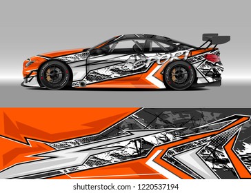 Car decal graphic vector, wrap vinyl sticker. Graphic abstract stripe designs for Racing vehicles.