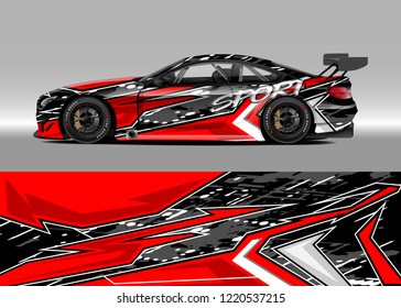 Car decal graphic vector, wrap vinyl sticker. Graphic abstract stripe designs for Racing vehicles.