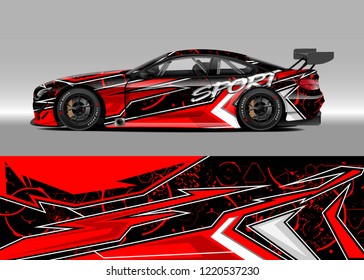 Car decal graphic vector, wrap vinyl sticker. Graphic abstract stripe designs for Racing vehicles.