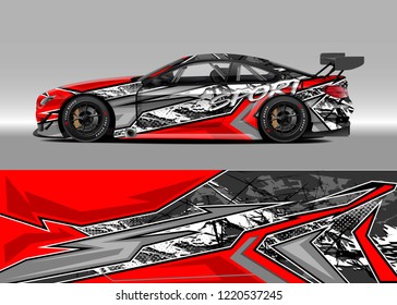 Car decal graphic vector, wrap vinyl sticker. Graphic abstract stripe designs for Racing vehicles.