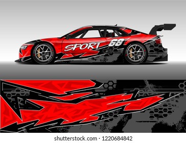 Car decal graphic vector, wrap vinyl sticker. Graphic abstract stripe designs for Racing vehicles.