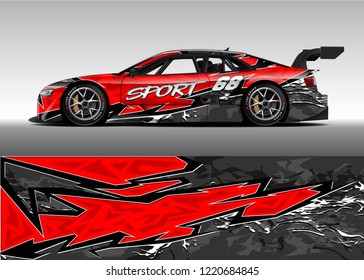 Car decal graphic vector, wrap vinyl sticker. Graphic abstract stripe designs for Racing vehicles.