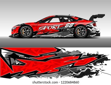 Car decal graphic vector, wrap vinyl sticker. Graphic abstract stripe designs for Racing vehicles.
