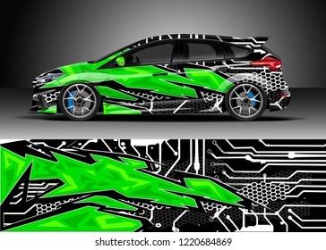 Car decal graphic vector, wrap vinyl sticker. Graphic abstract stripe designs for Racing vehicles.