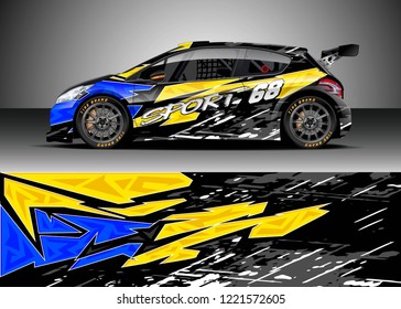 Car decal graphic vector, wrap vinyl sticker. Graphic abstract stripe designs for Racing vehicles.
