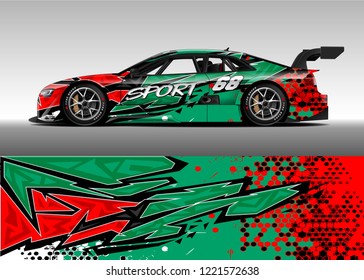 Car decal graphic vector, wrap vinyl sticker. Graphic abstract stripe designs for Racing vehicles.