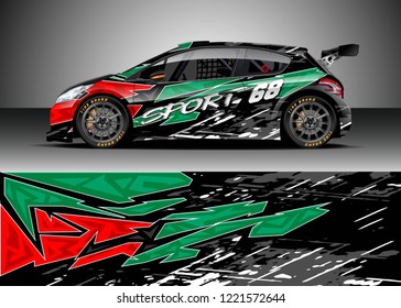 Car decal graphic vector, wrap vinyl sticker. Graphic abstract stripe designs for Racing vehicles.
