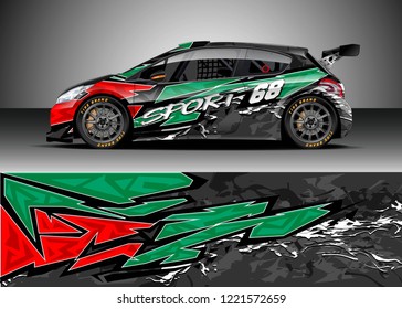 Car decal graphic vector, wrap vinyl sticker. Graphic abstract stripe designs for Racing vehicles.