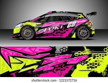 Car decal graphic vector, wrap vinyl sticker. Graphic abstract stripe designs for Racing vehicles.