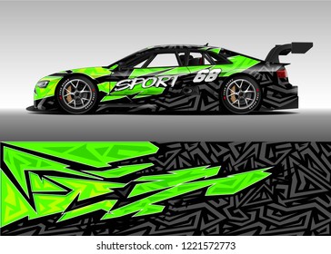 Car decal graphic vector, wrap vinyl sticker. Graphic abstract stripe designs for Racing vehicles.
