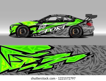 Car decal graphic vector, wrap vinyl sticker. Graphic abstract stripe designs for Racing vehicles.